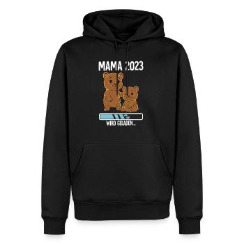 Werdende Mama 2023 - Männer Premium Bio Hoodie - Schwarz - Vorne - Nico (187cm)