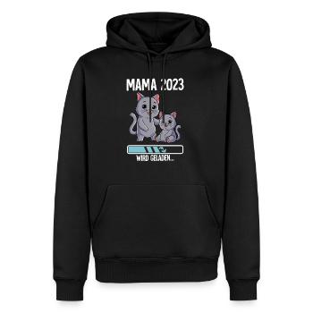 Werdende Mama 2023 - Männer Premium Bio Hoodie - Schwarz - Vorne - Nico (187cm)