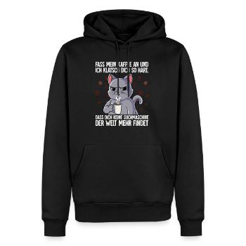 Fass mein Kaffee an und ich klatsch dich Kaffee - Männer Premium Bio Hoodie - Schwarz - Vorne - Nico (187cm)
