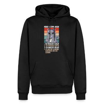 Meine 4 Stimmungen Kaffee Katzen - Männer Premium Bio Hoodie - Schwarz - Vorne - Nico (187cm)