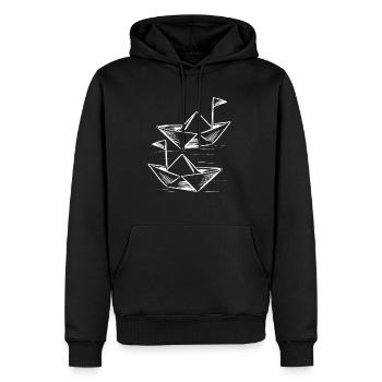 Faltboot Kapitän Vintage Retro Nordsee Ostsee Papi - Männer Premium Bio Hoodie - Schwarz - Vorne - Nico (187cm)