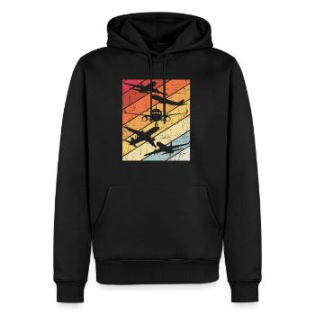 Retro Flugzeugführer Fliegen Vintage Flugzeug Pilo - Männer Premium Bio Hoodie - Schwarz - Vorne - Nico (187cm)
