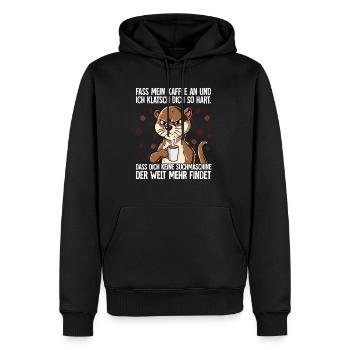 Fass mein Kaffee an und ich klatsch dich Kaffee - Männer Premium Bio Hoodie - Schwarz - Vorne - Nico (187cm)