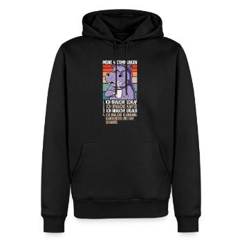 Meine 4 Stimmungen Kaffee Nilpferd - Männer Premium Bio Hoodie - Schwarz - Vorne - Nico (187cm)