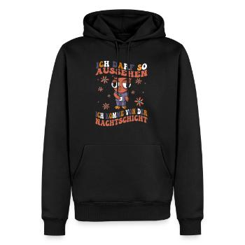 Ich Darf So Aussehen Ich Hatte Nachtdienst - Männer Premium Bio Hoodie - Schwarz - Vorne - Nico (187cm)