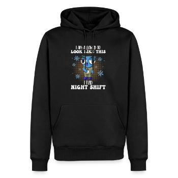 Je peux ressembler à ça J’avais une infirmière hibou de nuit - Sweat à capuche Premium bio Homme - noir - Devant - Nico (187cm)