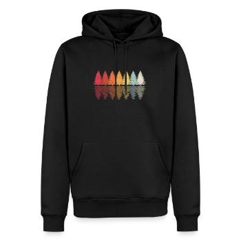 Wald Forrest Vintage Design Retro Hinking Baum Lie - Männer Premium Bio Hoodie - Schwarz - Vorne - Nico (187cm)