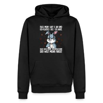 Fass mein Kaffee an und ich klatsch dich Kaffee - Männer Premium Bio Hoodie - Schwarz - Vorne - Nico (187cm)