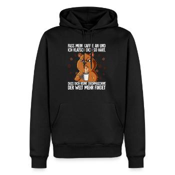 Fass mein Kaffee an und ich klatsch dich Kaffee - Männer Premium Bio Hoodie - Schwarz - Vorne - Nico (187cm)
