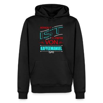 bday montag koffein zitat kaffeekanne müdigkeit - Männer Premium Bio Hoodie - Schwarz - Vorne - Nico (187cm)