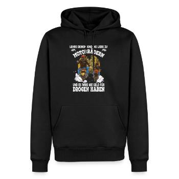 Lehre Deinem Kind Die Liebe Zum Motorrad Biker - Männer Premium Bio Hoodie - Schwarz - Vorne - Nico (187cm)