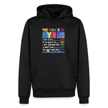 The Power Of Yet Elementary School Motivational - Men’s Premium Organic Hoodie - black - Front - Nico (187cm)