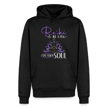 Reiki Chakra - Männer Premium Bio Hoodie - Schwarz - Vorne - Nico (187cm)