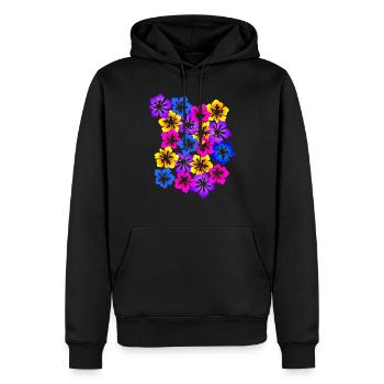 Flower carpet - Men’s Premium Organic Hoodie - black - Front - Nico (187cm)