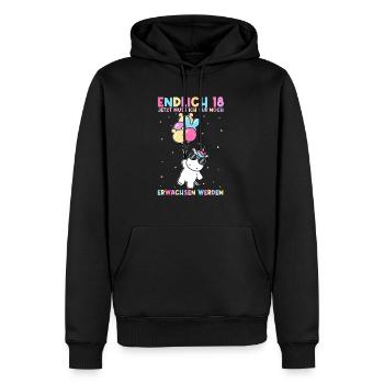 Endlich 18 Geburtstag Party Feiern Geschenk Geburt - Männer Premium Bio Hoodie - Schwarz - Vorne - Nico (187cm)