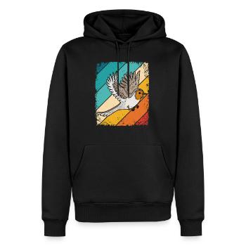 Rotkehlchen Vogelfreund Vogelfan Retro Natur Liebh - Männer Premium Bio Hoodie - Schwarz - Vorne - Nico (187cm)
