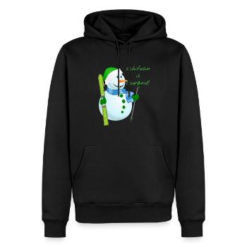 Leiwand Schifoan - Männer Premium Bio Hoodie - Schwarz - Vorne - Nico (187cm)