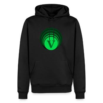 Lettre V par HOB Products - Sweat à capuche Premium bio Homme - noir - Devant - Nico (187cm)
