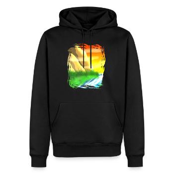 Berg am Fluss by HOB Products - Männer Premium Bio Hoodie - Schwarz - Vorne - Nico (187cm)