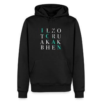 Word Puzzle I Can Crossword by HOB Products - Sweat à capuche Premium bio Homme - noir - Devant - Nico (187cm)