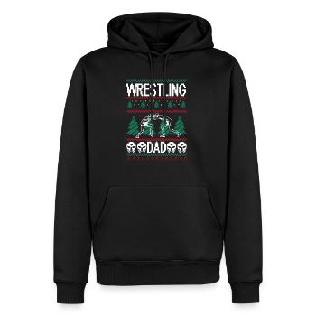 Lutte Papa Lutteur Père Équipement de lutte - Sweat à capuche Premium bio Homme - noir - Devant - Nico (187cm)