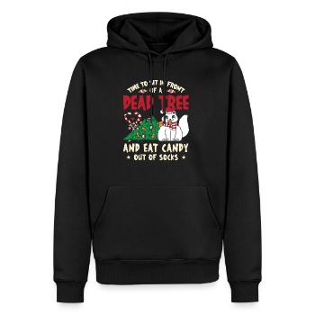Il est temps de s’asseoir devant un arbre mort et de manger des bonbons - Sweat à capuche Premium bio Homme - noir - Devant - Nico (187cm)