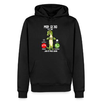 Mein Gecko Ruft An - Männer Premium Bio Hoodie - Schwarz - Vorne - Nico (187cm)