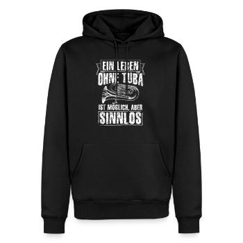 Ein Leben Ohne Tuba Ist Möglich Aber Sinnlos Tuba - Männer Premium Bio Hoodie - Schwarz - Vorne - Nico (187cm)