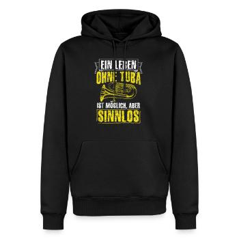 Tuba Konzert Orchester Tubaspieler Spruch Geschenk - Männer Premium Bio Hoodie - Schwarz - Vorne - Nico (187cm)