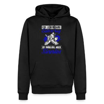 Eishockey Spieler Puck Eis Sport Geschenk Eishocke - Männer Premium Bio Hoodie - Schwarz - Vorne - Nico (187cm)