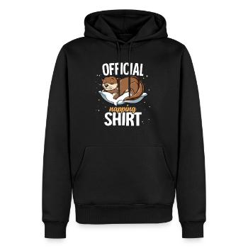 Schlafender Otter Offizielles Nickerchen - Männer Premium Bio Hoodie - Schwarz - Vorne - Nico (187cm)
