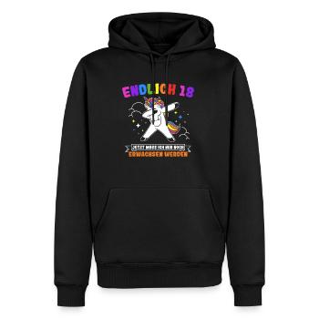 Endlich 18 Geburtstag Party Feiern Geschenk Geburt - Männer Premium Bio Hoodie - Schwarz - Vorne - Nico (187cm)