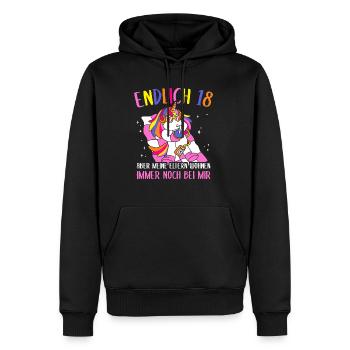 Endlich 18 Aber Meine Eltern Wohnen Immer Noch Bei - Männer Premium Bio Hoodie - Schwarz - Vorne - Nico (187cm)