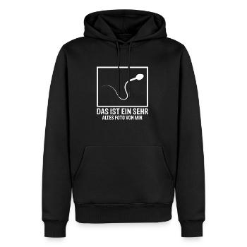 Das Ist Ein Sehr Altes Foto Von Mir Lustige Spruch - Männer Premium Bio Hoodie - Schwarz - Vorne - Nico (187cm)