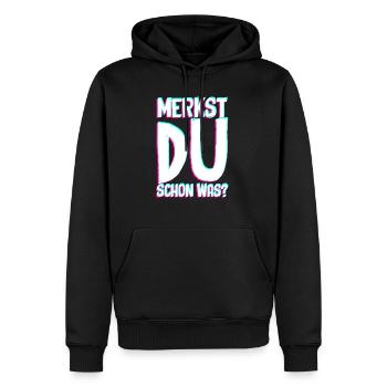 Merkst Du Schon Was - Festival Musik Party Techno - Männer Premium Bio Hoodie - Schwarz - Vorne - Nico (187cm)