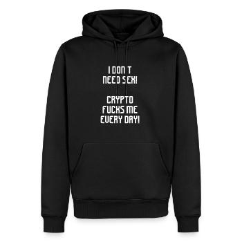 Je n’ai pas besoin de sexe. Crypto me baise tous les jours - Sweat à capuche Premium bio Homme - noir - Devant - Nico (187cm)