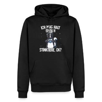Ich mag halt einfach Stinktiere - Männer Premium Bio Hoodie - Schwarz - Vorne - Nico (187cm)