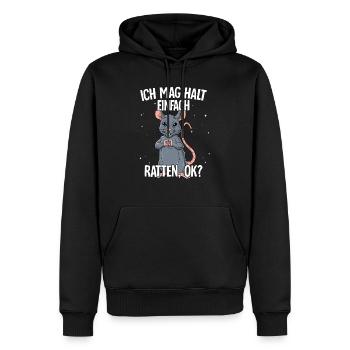 Ich mag halt einfach Ratten - Männer Premium Bio Hoodie - Schwarz - Vorne - Nico (187cm)