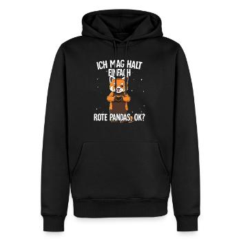 Ich mag halt einfach Rote Pandas - Männer Premium Bio Hoodie - Schwarz - Vorne - Nico (187cm)