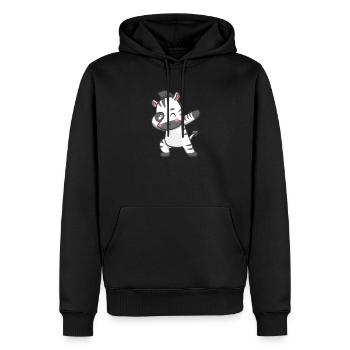 Zèbre - Sweat à capuche Premium bio Homme - noir - Devant - Nico (187cm)