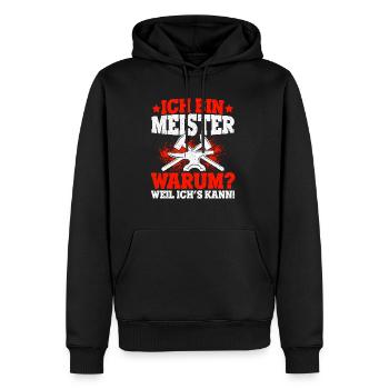 KFZ-Meister Zimmermeister Tischlermeister Bäckerme - Männer Premium Bio Hoodie - Schwarz - Vorne - Nico (187cm)
