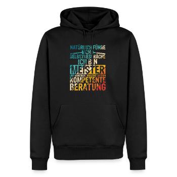 KFZ-Meister Zimmermeister Tischlermeister Bäckerme - Männer Premium Bio Hoodie - Schwarz - Vorne - Nico (187cm)