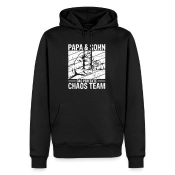 Papa & Sohn Das Perfekte Chaos Team - Vatertag Bes - Männer Premium Bio Hoodie - Schwarz - Vorne - Nico (187cm)