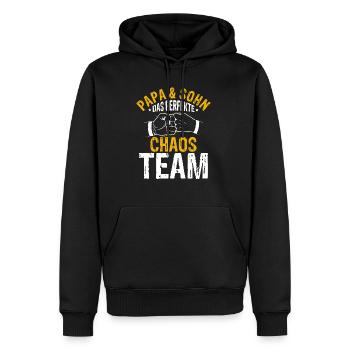Papa & Sohn Das Perfekte Chaos Team - Vatertag Bes - Männer Premium Bio Hoodie - Schwarz - Vorne - Nico (187cm)