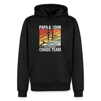 Papa & Sohn Das Perfekte Chaos Team - Vatertag Bes - Männer Premium Bio Hoodie - Schwarz - Vorne - Nico (187cm)