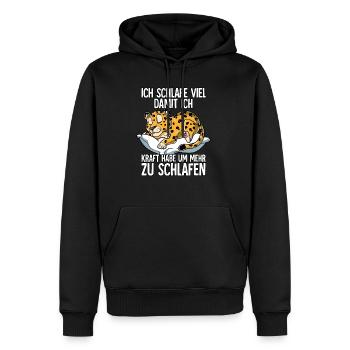 Ich Schlafe Leopard - Männer Premium Bio Hoodie - Schwarz - Vorne - Nico (187cm)