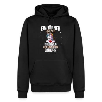 Einhörner Sind Süß Einhorn - Männer Premium Bio Hoodie - Schwarz - Vorne - Nico (187cm)