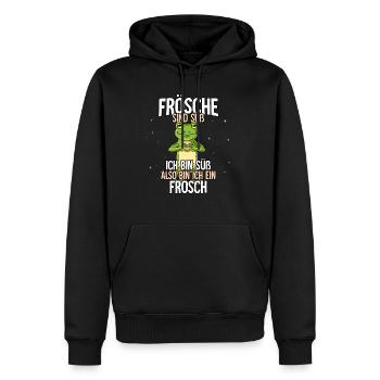 Frösche Sind Süß Frosch - Männer Premium Bio Hoodie - Schwarz - Vorne - Nico (187cm)
