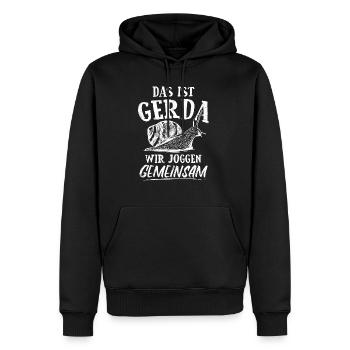 Das Ist Gerda Wir Joggen Gemeinsam Laufen Langsame - Männer Premium Bio Hoodie - Schwarz - Vorne - Nico (187cm)