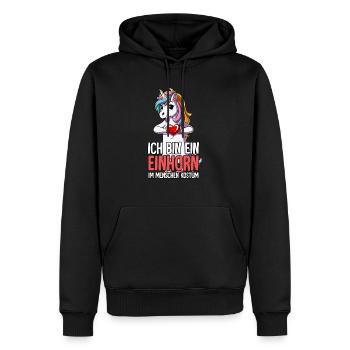 Ich Bin Ein Einhorn - Männer Premium Bio Hoodie - Schwarz - Vorne - Nico (187cm)